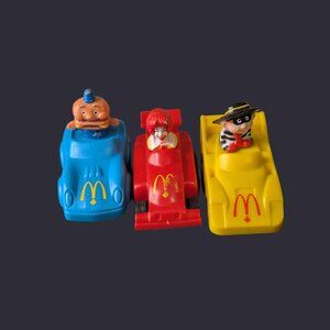 Vintage 1988 McDonald's Turbo Macs Happy Meal Toys Pullback Racers Set of 3
